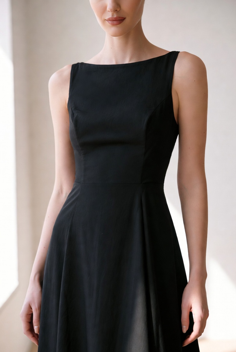 The little black dress — a timeless example of simplicity and sophistication in design.
